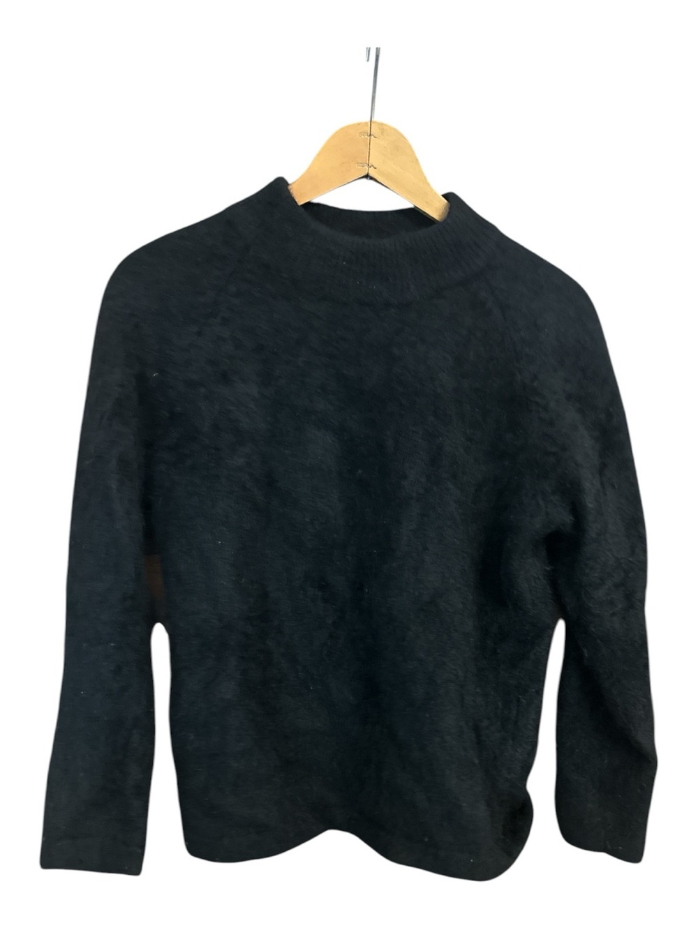 VTG Semplice Angora Rabbit Sweater Wmns Large Black Minimalist Quiet Luxury Y2K
